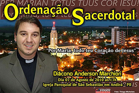 Andiraense será ordenado Padre dia 07 de agosto
